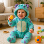 Combinaison pour bébé déguisement monstre - Barboteuse peluche hiver – Image 2