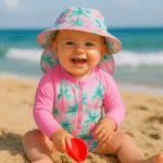 Combinaison anti UV pour bébé fille motifs tropicaux – Image 7