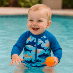 Combinaison pour bébé anti UV avec motifs requin – Image 4