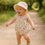 Combinaison pour bébé fille - Body mignon col carré sans manches – Image 4