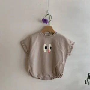 Combinaison pour bébé estivale col O - Body manches courtes coton