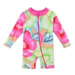 Combinaison anti UV pour bébé fille - Maillot une pièce imprimé manches longues – Image 12