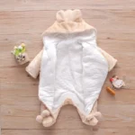 Combinaison pilote pour bébé fille tricotée à capuche – Image 16