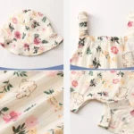 Combinaison pour bébé fille - Body mignon col carré sans manches – Image 10