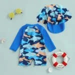 Combinaison pour bébé anti UV avec motifs requin – Image 3