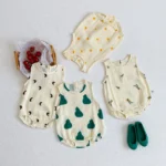 Combinaison d'été pour bébé - sans manches à motifs imprimés – Image 20