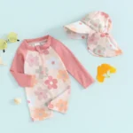 Combinaison anti UV pour bébé fille motifs tropicaux – Image 4