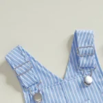 Combinaison pour bébé salopette rayée - Romper décontracté – Image 3